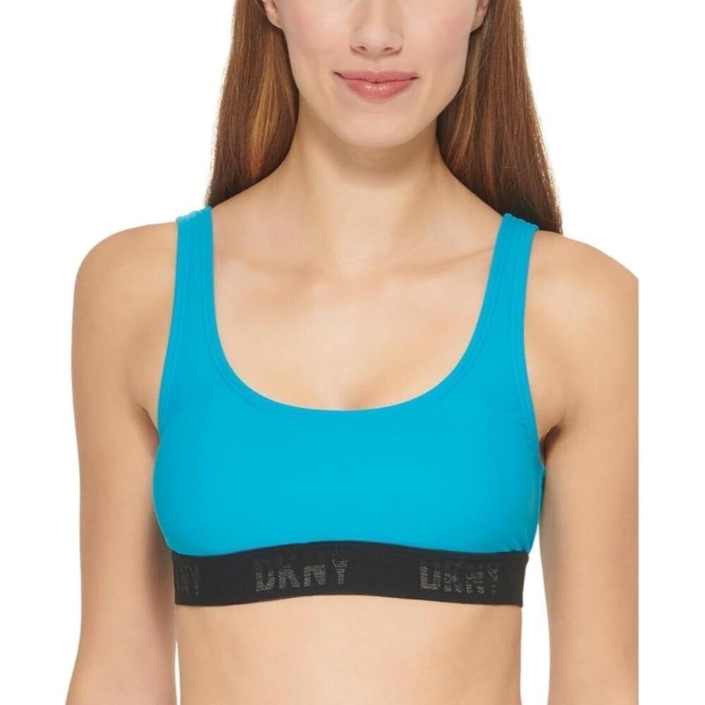 DKNY Scoop Neck Logo Bikini Swim Top Size Medium